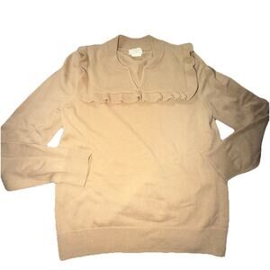 Kate Spade New York Live Colorfully Wool Cashmere Blend Tan Sweater Sz Med (Q4)